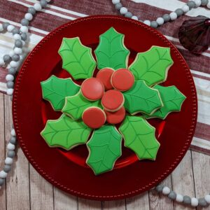 Holly Leaf Cookie Platter