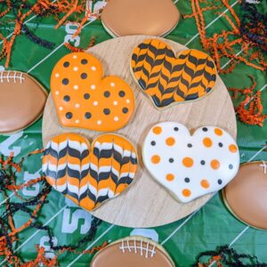 Orange and Black Football Cookies